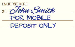 Mobile Deposit Sample Endorsement